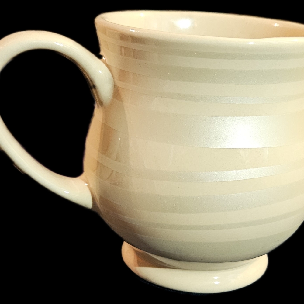 QVC Cream Ceramic Mug with Glossy Finish